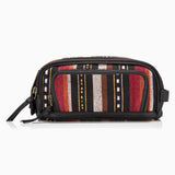 Gaucho Aztec Duo Zip Toiletry Wash Bag Black Multicolour Strips Canvas 3