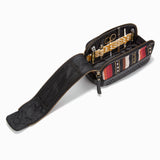 Gaucho Aztec Duo Zip Toiletry Wash Bag Black Multicolour Strips Canvas 2