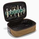 Gaucho Aztec Zip Around Toiletry Wash Bag, Khaki Canvas