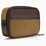 Gaucho Aztec Zip Around Toiletry Wash Bag, Khaki Canvas