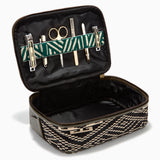 Gaucho Aztec Zip Around Toiletry Wash Bag Black And Cream Canvas 2