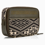 Gaucho Aztec Zip Around Toiletry Wash Bag Black And Cream Canvas 1