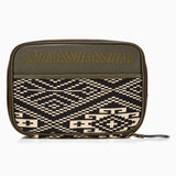 Gaucho Aztec Zip Around Toiletry Wash Bag Black And Cream Canvas 3