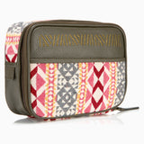 Gaucho Aztec Zip Around Toiletry Wash Bag Green Multicolour Canvas 1