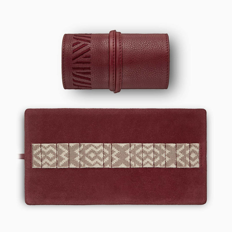 Gaucho Grooming Roll Bordeaux Red Men S Manicure Set 4