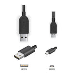 Cable Micro Usb 1M Grey Lead Cord For Charging Data Sync 5