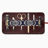 Herringbone Grooming Roll Bordeaux Red Men S Manicure Set 3
