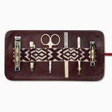 Herringbone Grooming Roll Bordeaux Red Men S Manicure Set 1