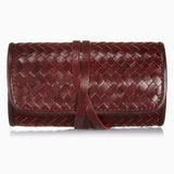 Herringbone Grooming Roll Bordeaux Red Men S Manicure Set 5