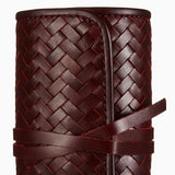 Herringbone Grooming Roll Bordeaux Red Men S Manicure Set 2