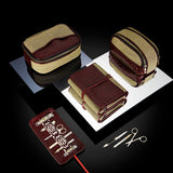 Herringbone Wash Roll Bordeaux Red Mens Toiletry Hanging Travel Bag 3