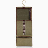 Herringbone Wash Roll Bordeaux Red Mens Toiletry Hanging Travel Bag 7