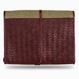 Herringbone Wash Roll Bordeaux Red Mens Toiletry Hanging Travel Bag 4