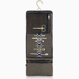 Herringbone Wash Roll Navy Blue Mens Toiletry Hanging Travel Bag 1