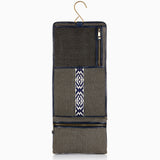 Herringbone Wash Roll Navy Blue Mens Toiletry Hanging Travel Bag 7