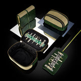 Herringbone Wash Roll Racing Green Mens Toiletry Hanging Travel Bag 3