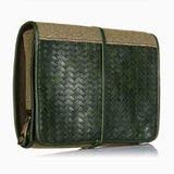 Herringbone Wash Roll Racing Green Mens Toiletry Hanging Travel Bag 2