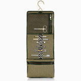 Herringbone Wash Roll Racing Green Mens Toiletry Hanging Travel Bag 1