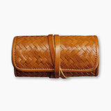 Herringbone Grooming Roll Tan Mens Manicure Set 3