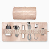 Herringbone Techroll Bordeaux Red Phone Accessories Kit Power Bank 1