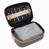 Herringbone Zip Around Toiletry Wash Bag, Dusty Pink