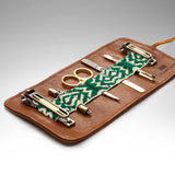 Herringbone Grooming Roll Tan Mens Manicure Set 5
