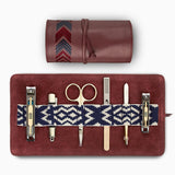 Gaucho Grooming Roll Bordeaux Red Men S Manicure Set 3