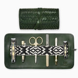 Herringbone Grooming Roll Racing Green Manicure Set 1