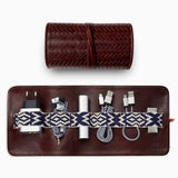 Herringbone Techroll Bordeaux Red Mobile Phone Accessories Kit Power Bank 2