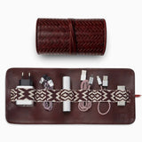 Herringbone Techroll Bordeaux Red Mobile Phone Accessories Kit Power Bank 1