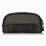 Herringbone Duo Zip Wash Bag Black Mens Toiletry Travel Bag 3