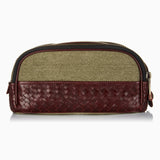 Herringbone Duo Zip Wash Bag Bordeaux Red Mens Toiletry Travel Bag 3