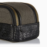 Herringbone Duo Zip Wash Bag Black Mens Toiletry Travel Bag 4