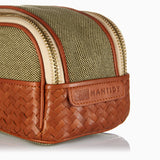 Herringbone Duo Zip Wash Bag Tan Mens Toiletry Travel Bag 4