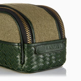 Herringbone Duo Zip Wash Bag Racing Green Mens Toiletry Travel Bag 4