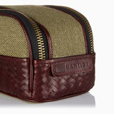 Herringbone Duo Zip Wash Bag Bordeaux Red Mens Toiletry Travel Bag 4