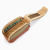 Herringbone Duo Zip Wash Bag Tan Mens Toiletry Travel Bag 2