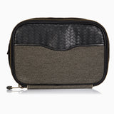 Herringbone Zip Around Toiletry Wash Bag, Black