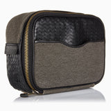 Herringbone Zip Around Toiletry Wash Bag, Black