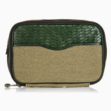 Herringbone Zip Around Toiletry Wash Bag, Racing Green