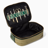 Herringbone Zip Around Toiletry Wash Bag, Racing Green