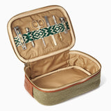 Herringbone Zip Around Toiletry Wash Bag, Tan