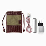 Herringbone Techpack Bordeaux Red Pouch With Power Bank 1