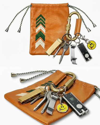 Gaucho Carabiner Pouch, Tan