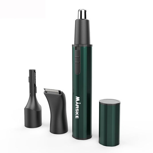 Men's 3-in-1 Professional Painless USB Rechargeable Portable Household Nose & Ear Hair Trimmer Green