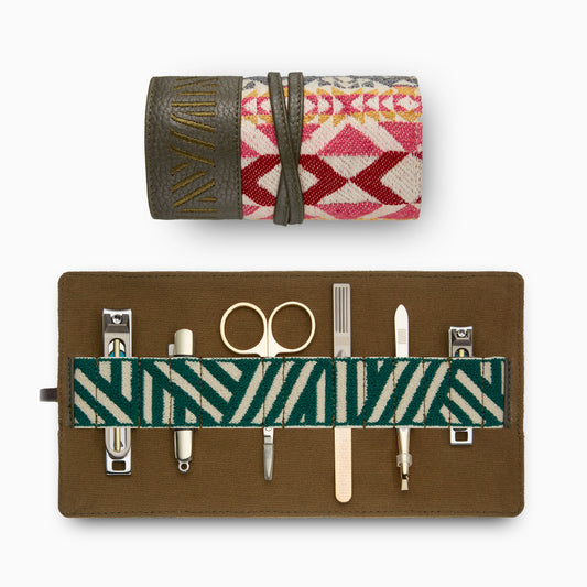 Gaucho Aztec Grooming Roll Canvas Multicolour Grren Grey Red Yellow 1
