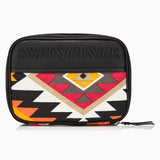 Gaucho Aztec Zip Around Toiletry Wash Bag, Black/ Multicolour Canvas