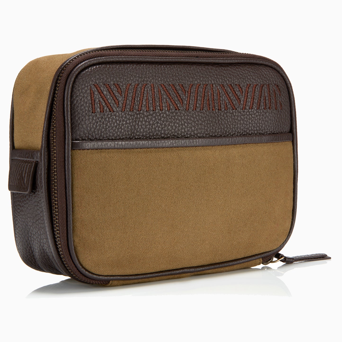 Neceser con cremallera envolvente Gaucho Aztec, lona caqui
