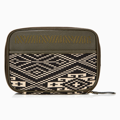 Gaucho Aztec Zip Around Toiletry Wash Bag Black And Cream Canvas 3
