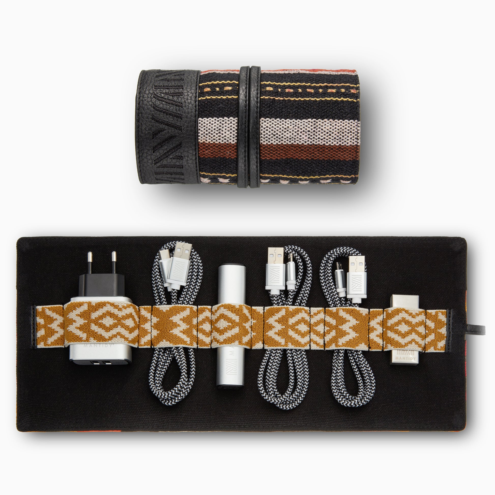 Gaucho Aztec Techroll Canvas Multicolour Stripes Black Red Yellow 1